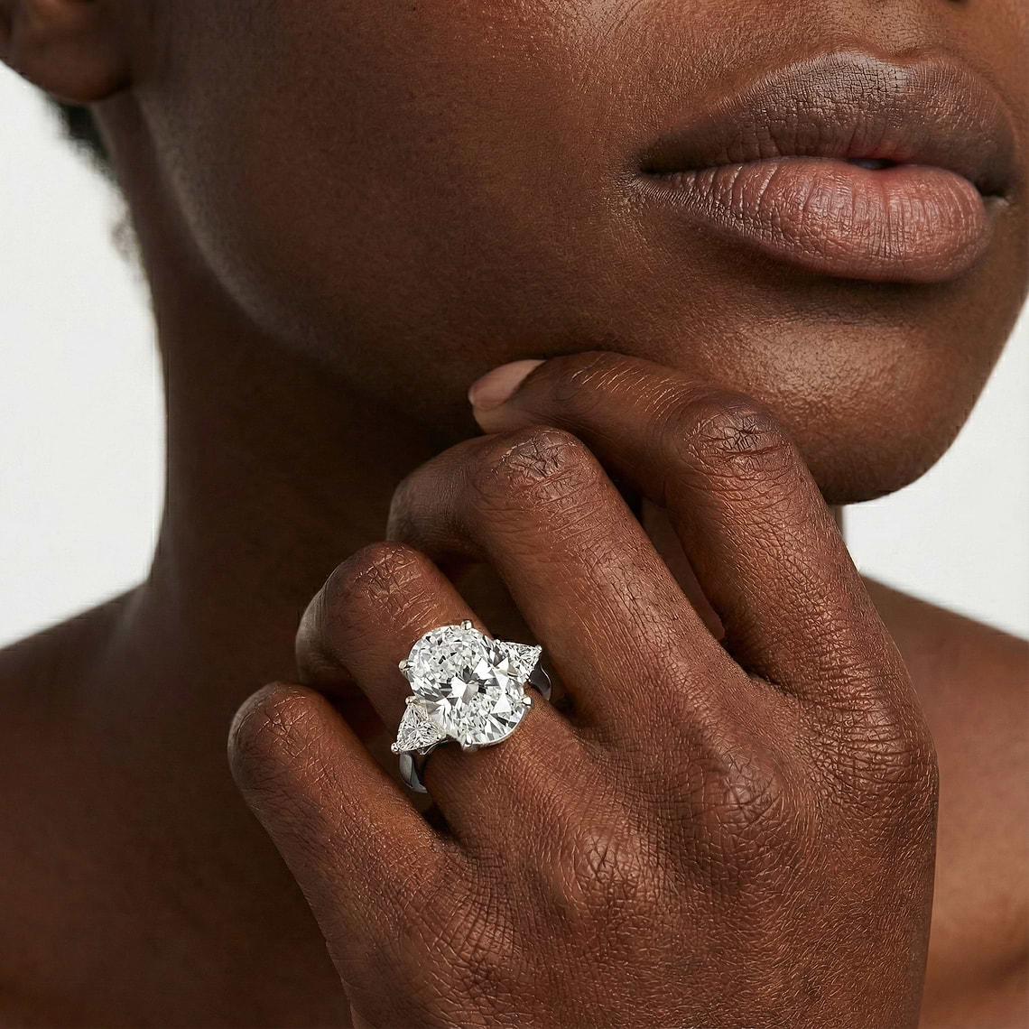 Meghan 16 ctw Elongated Cushion Lab Grown Diamond Three Stone