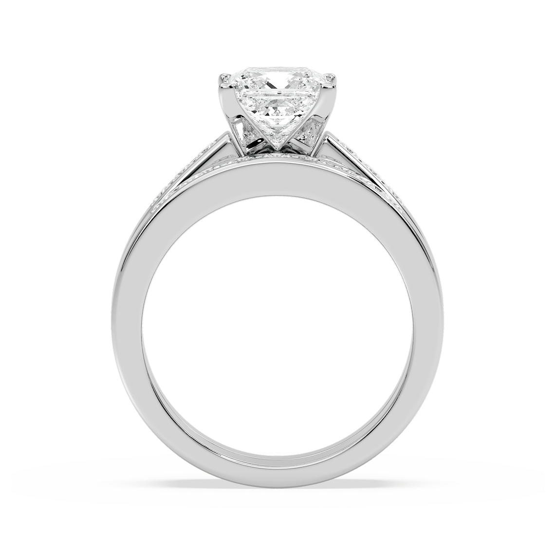Melanie Lab Grown Diamond Cathedral Channel Wedding Set | MiaDonna