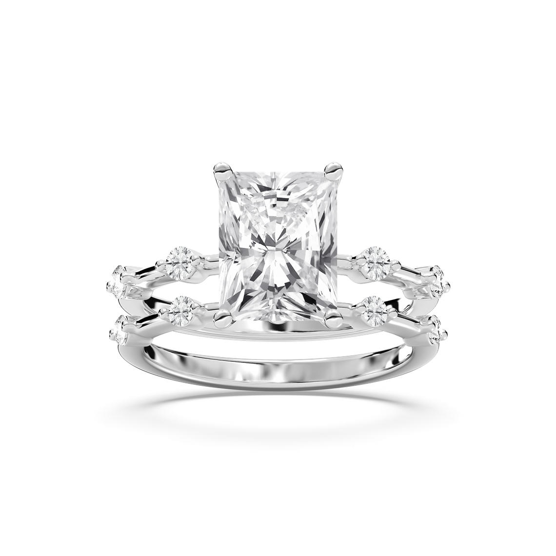 Mila Radiant Cut Wedding Set