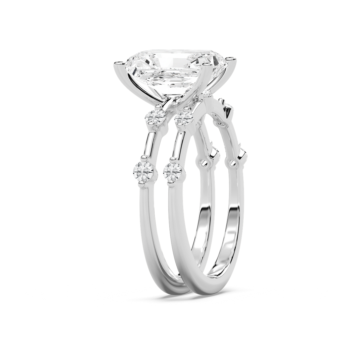 Mila Radiant Cut Wedding Set