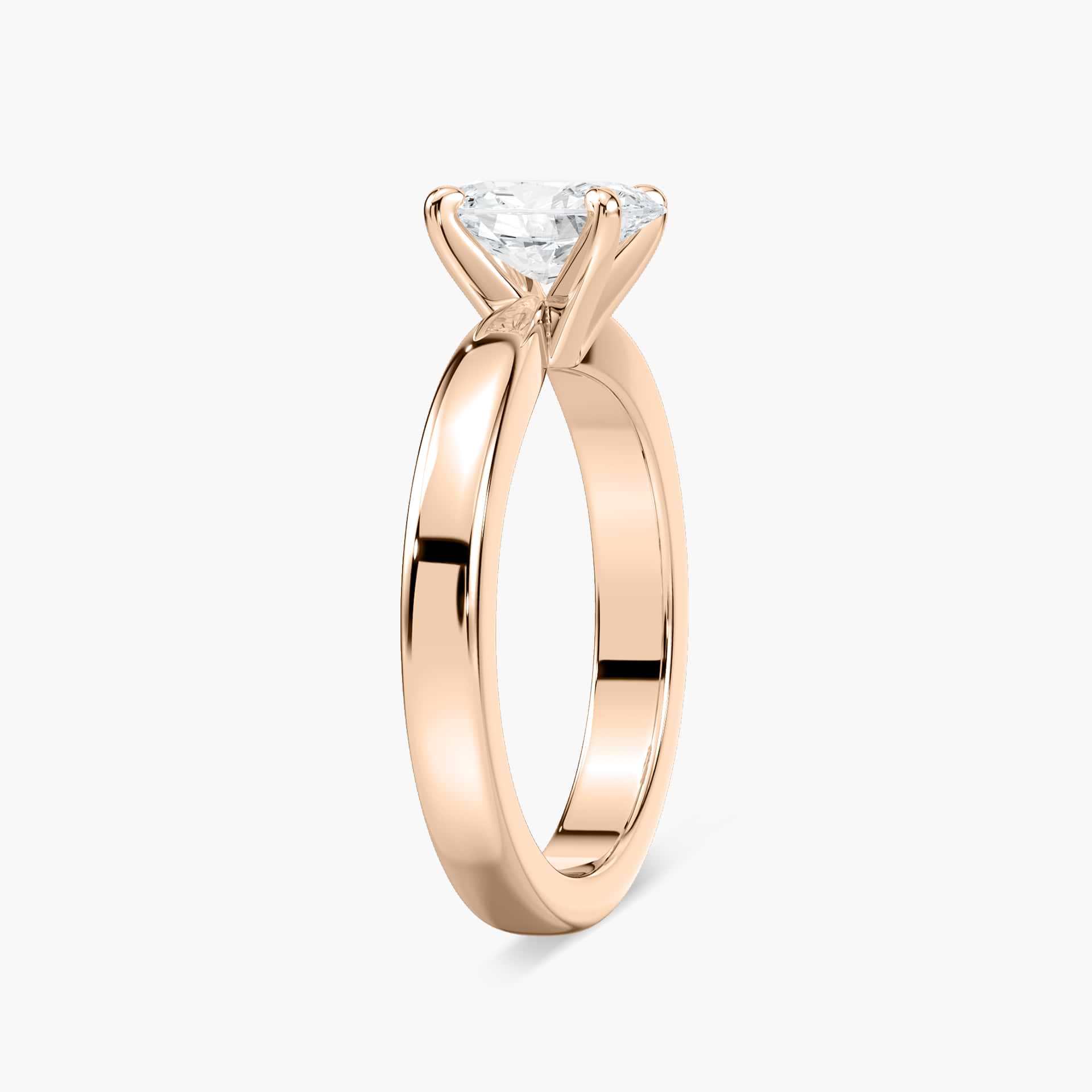 Shown with 1ct Pear Cut Lab Grown Diamond in 14k White Gold|Simple teardrop solitaire engagement ring with 1ct pear cut lab grown diamond in 14k white gold band
