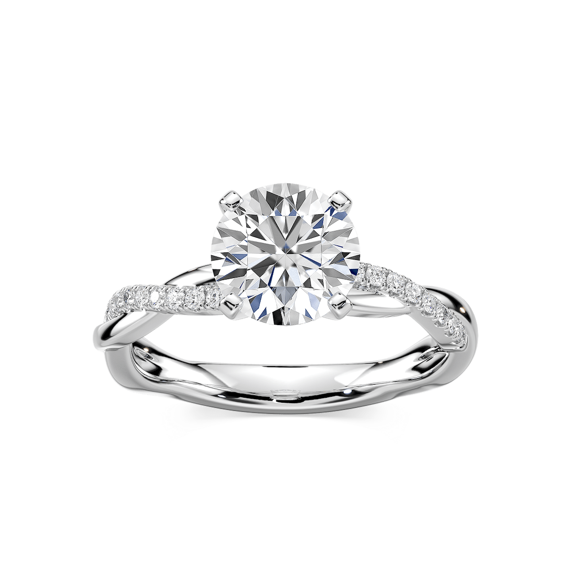 Valentina Round Lab Grown Diamond Petite Twist Side Stone