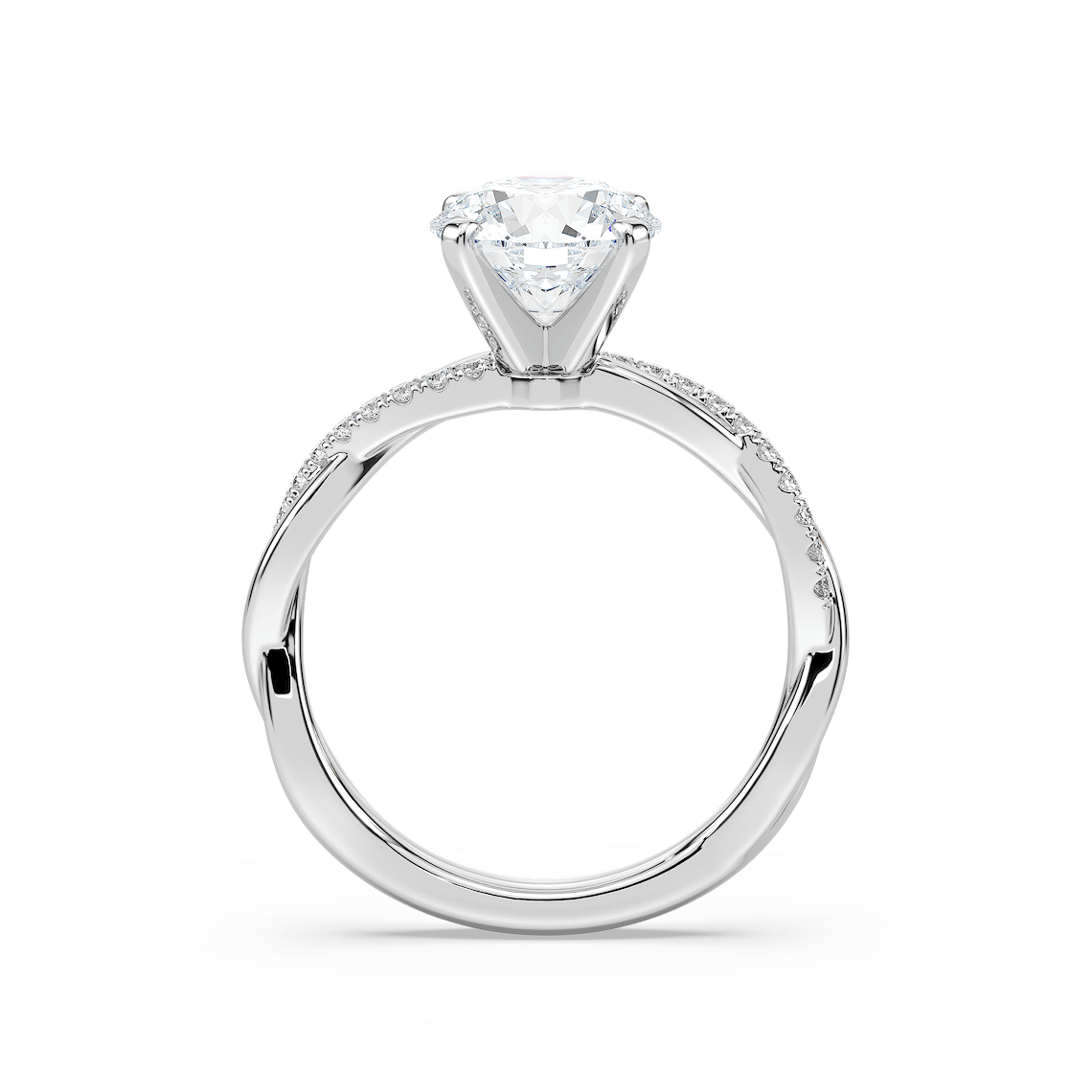 Valentina Round Lab Grown Diamond Petite Twist Side Stone