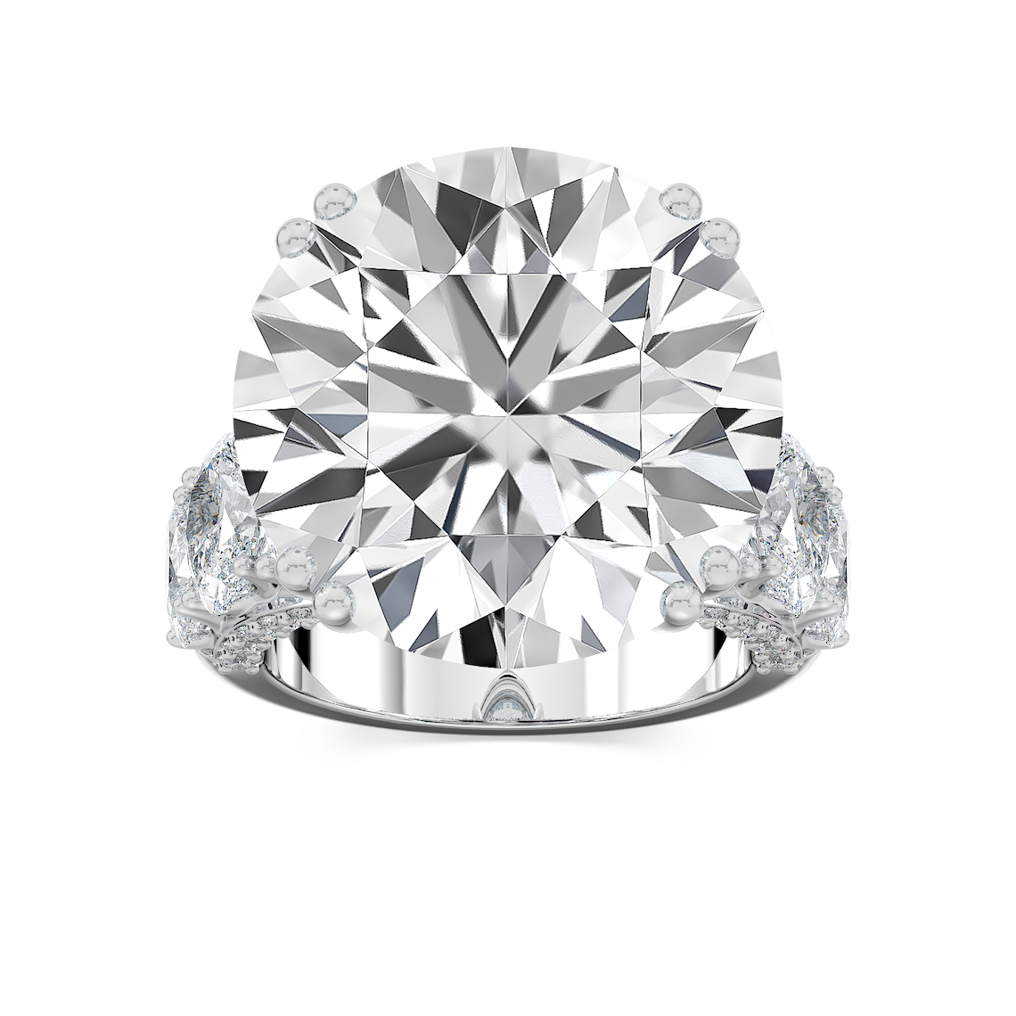 Ophelia 27 ¼ ctw Round Lab Grown Diamond Graduated Side Stone