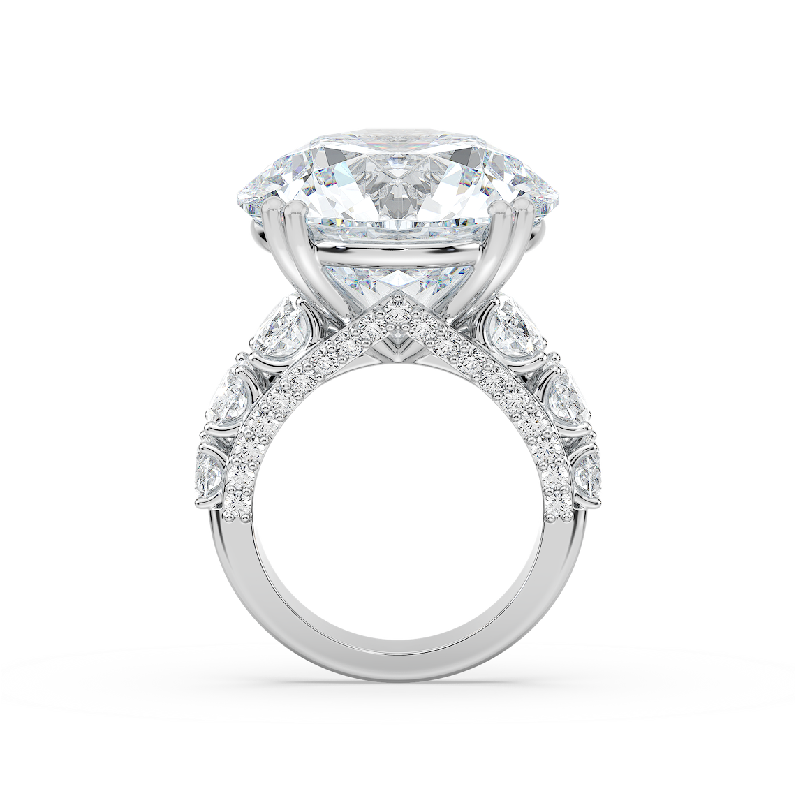 Ophelia 27 ¼ ctw Round Lab Grown Diamond Graduated Side Stone