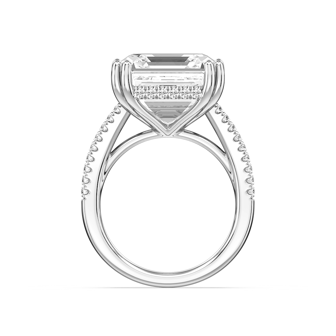 Paisley 15 ctw Asscher Lab Grown Diamond Split Shank Hidden Halo
