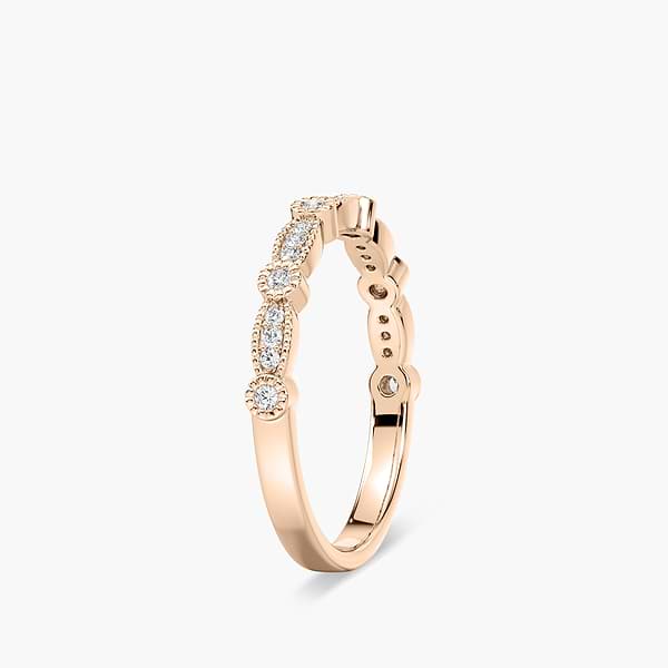 Diamond accented wedding band with filigree detail in recycled 14K yellow gold made to fit the Paris Engagement Ring | matching wedding band Diamond accented wedding band with filigree detail in recycled 14K yellow gold made to fit the Paris Engagement Ring