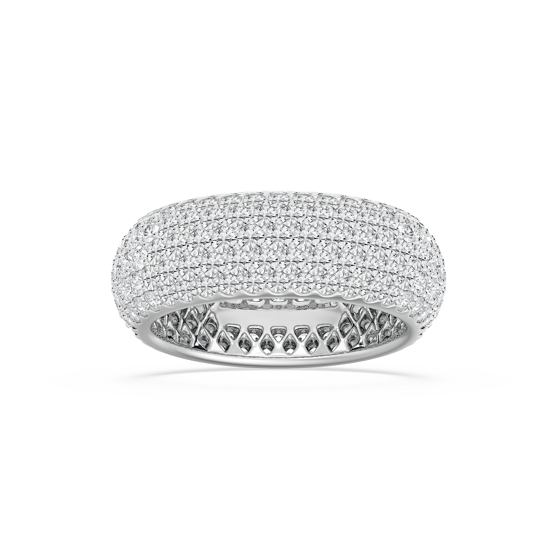 Selena 3 ⅕ ctw Round Lab Grown Diamond Domed Pave Eternity Band