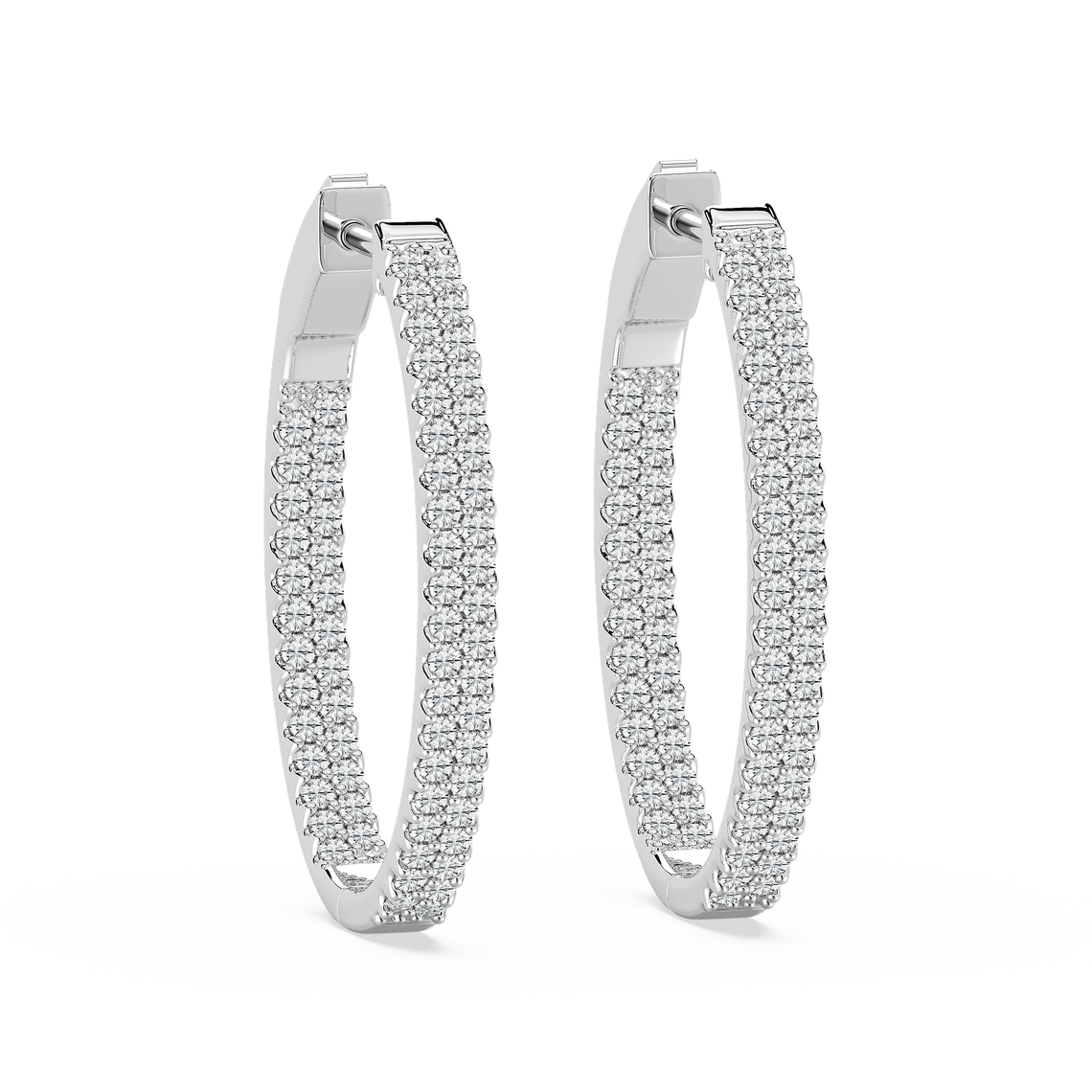 Pave Set Inside-Out Hoops