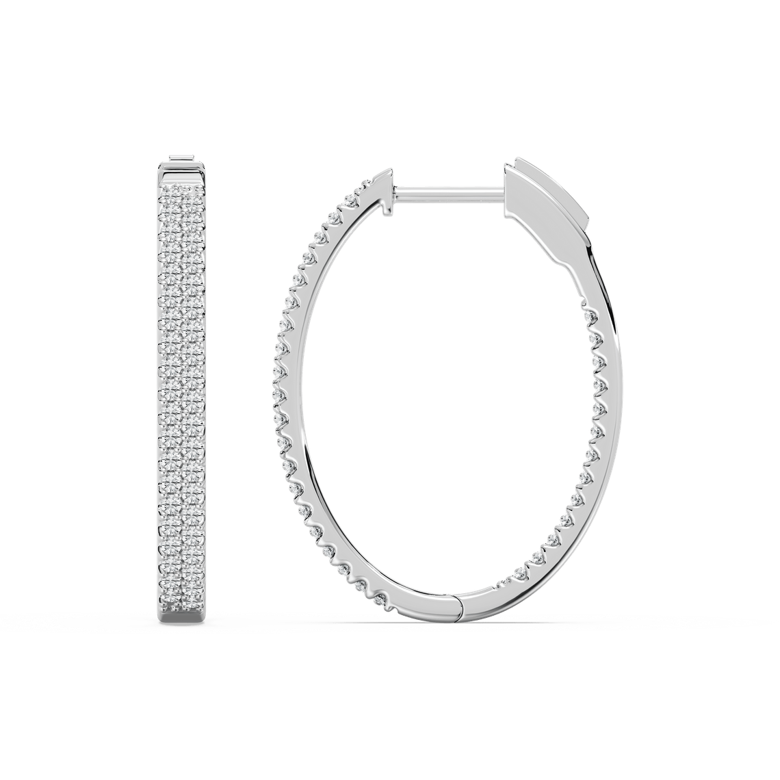 Pave Set Inside-Out Hoops