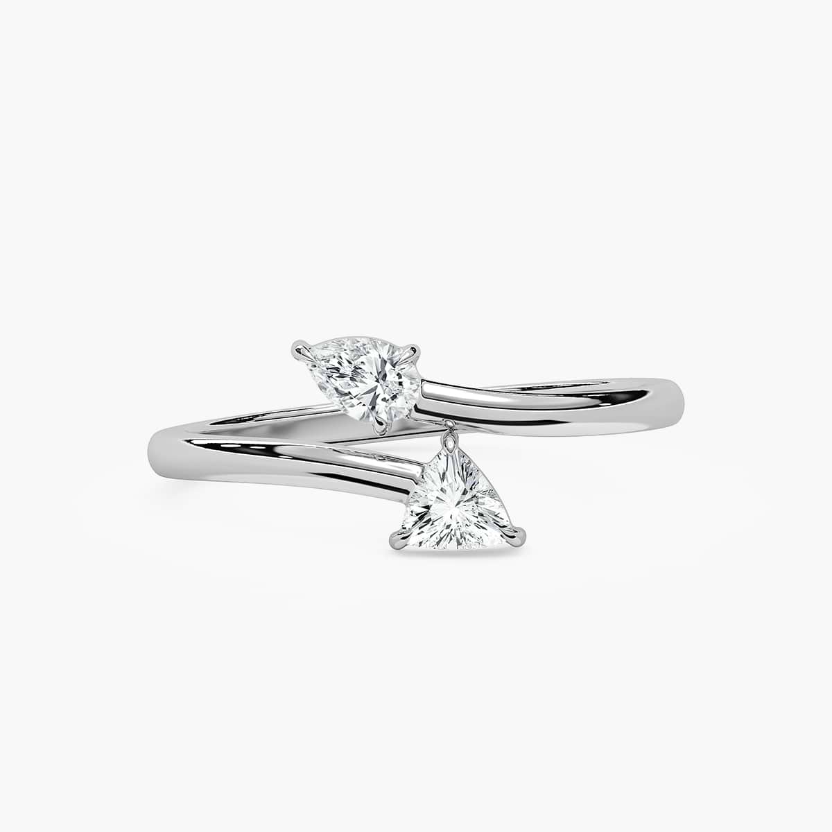Danielle 1/3 ctw Pear and Trillion Lab Grown Diamond Two Stone
