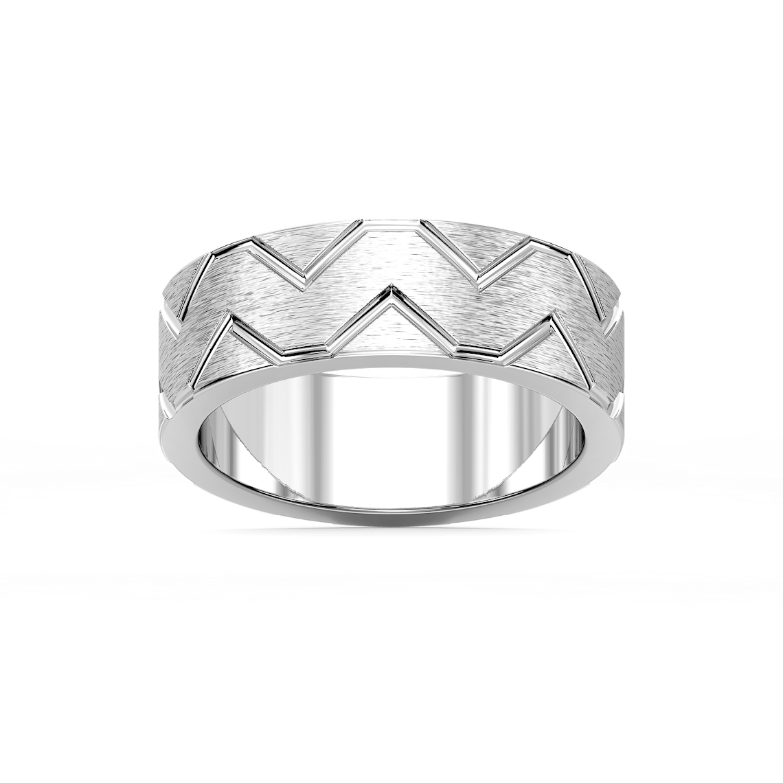 Storm 7.00mm Geometric Grooves Plain Metal Band | MiaDonna