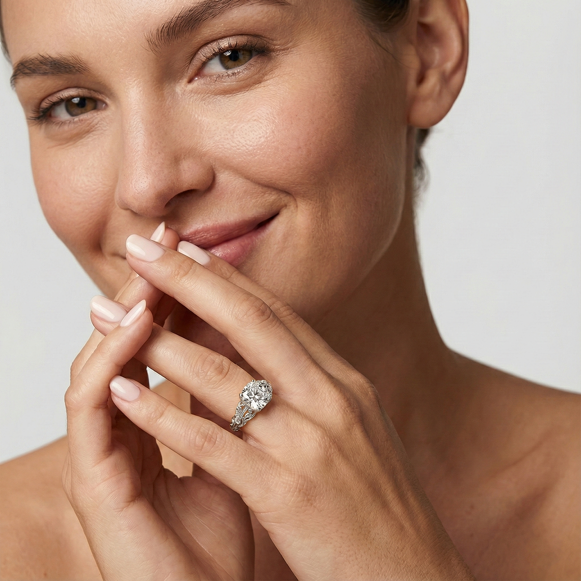 Tory Cushion Lab Grown Diamond Filigree Solitaire Engagement Ring