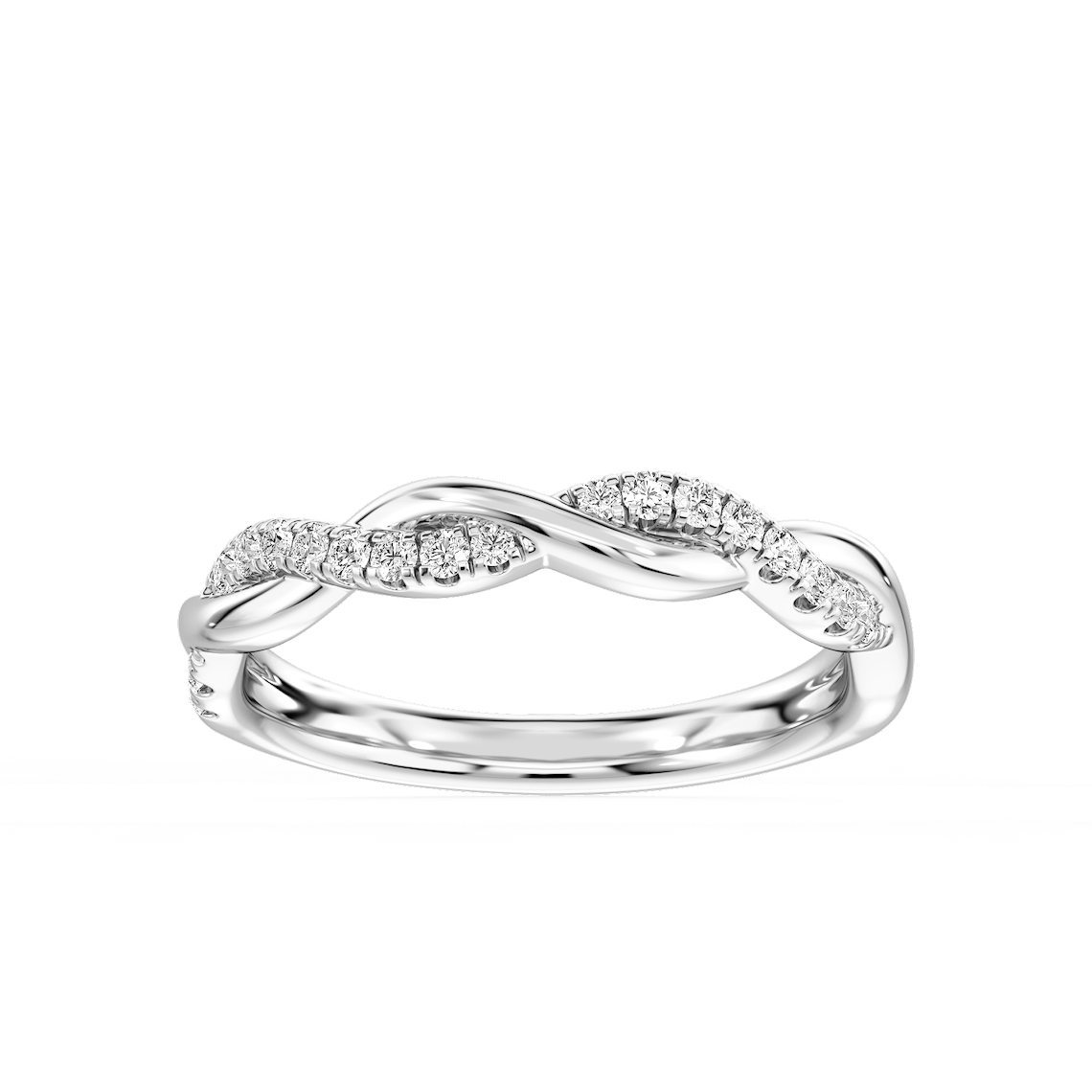 Valentina 1/8 ctw Round Lab Grown Diamond Twist Band | MiaDonna