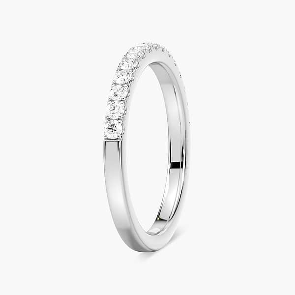 Diamond accented wedding band in recycled 14K white gold made to fit the Venise Engagement Ring | stackable wedding band Diamond accented wedding band in recycled 14K white gold made to fit the Venise Engagement Ring