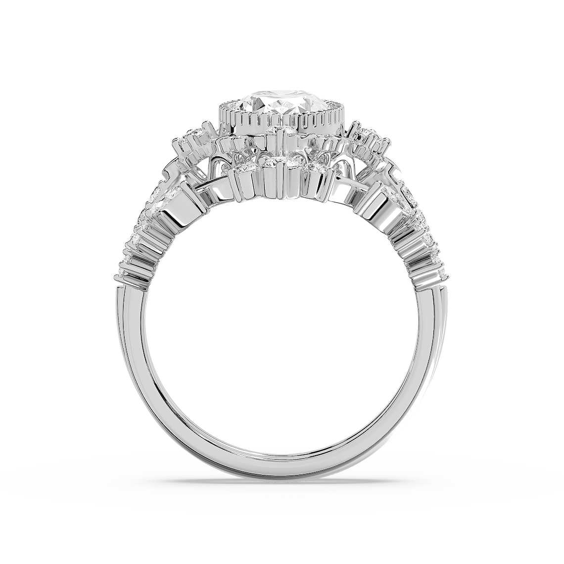 Analeah 2 ctw Oval Lab Grown Diamond Vintage Filigree Wedding Set