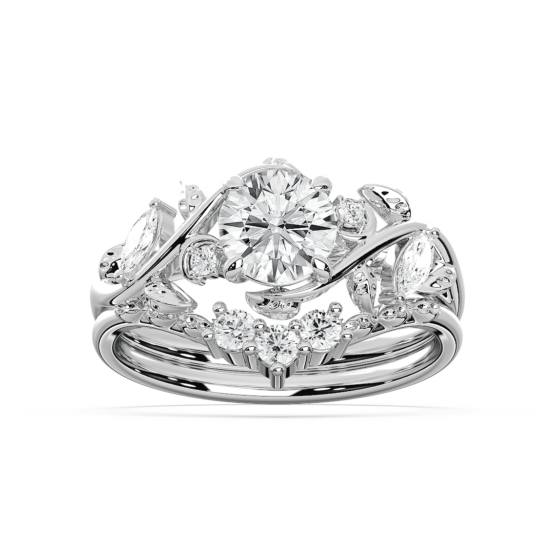 Seraphina 1 ¹⁄₃ ctw Round Lab Grown Diamond Vintage Floral Wedding