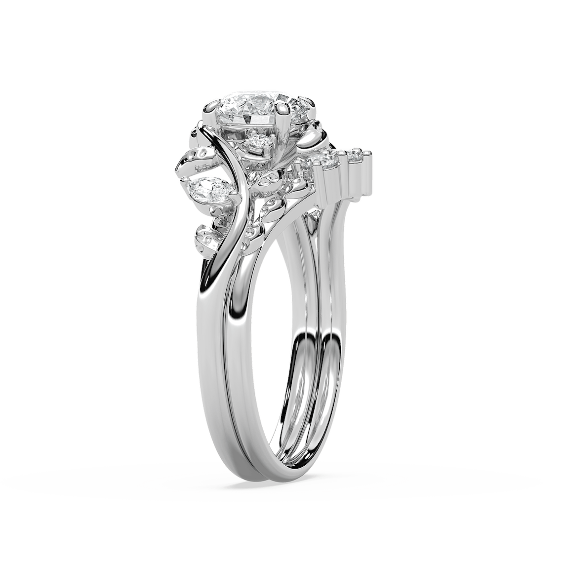 Seraphina 1 ¹⁄₃ ctw Round Lab Grown Diamond Vintage Floral Wedding