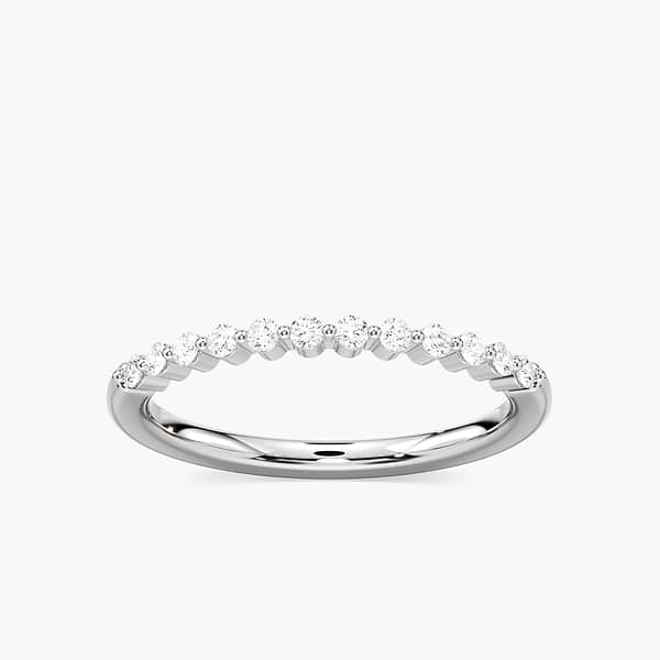 Diamond accented wedding band in recycled 14K rose gold | Diamond accented wedding band in recycled 14K rose gold