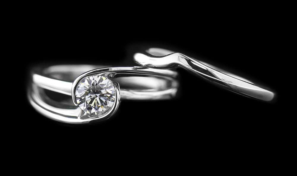 Hoyt Two Tone  Engagement Ring with 0.44 Round Lab Created Diamond