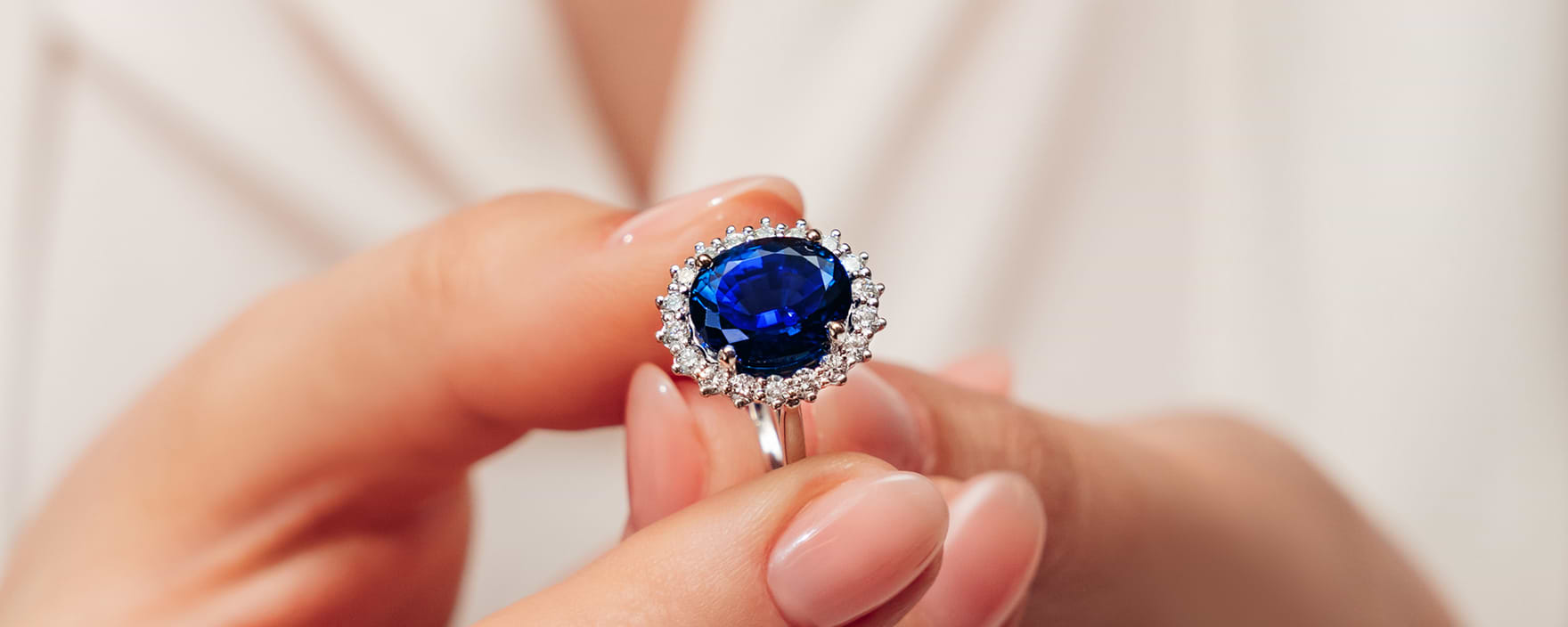 Halo Blue Sapphire Ring