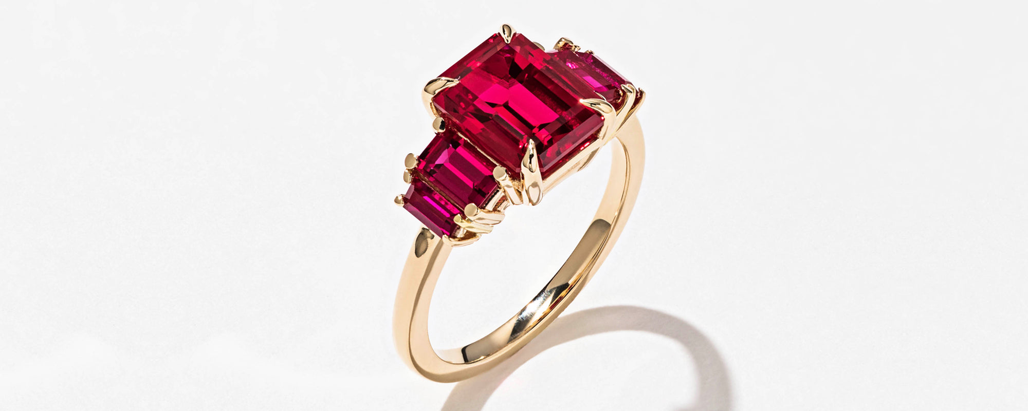 Three Stone Ruby Ring