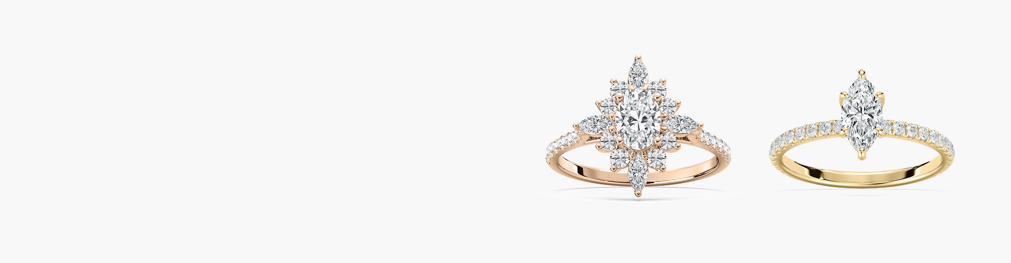 A picture of two engagement ring styles from the Petite Collection