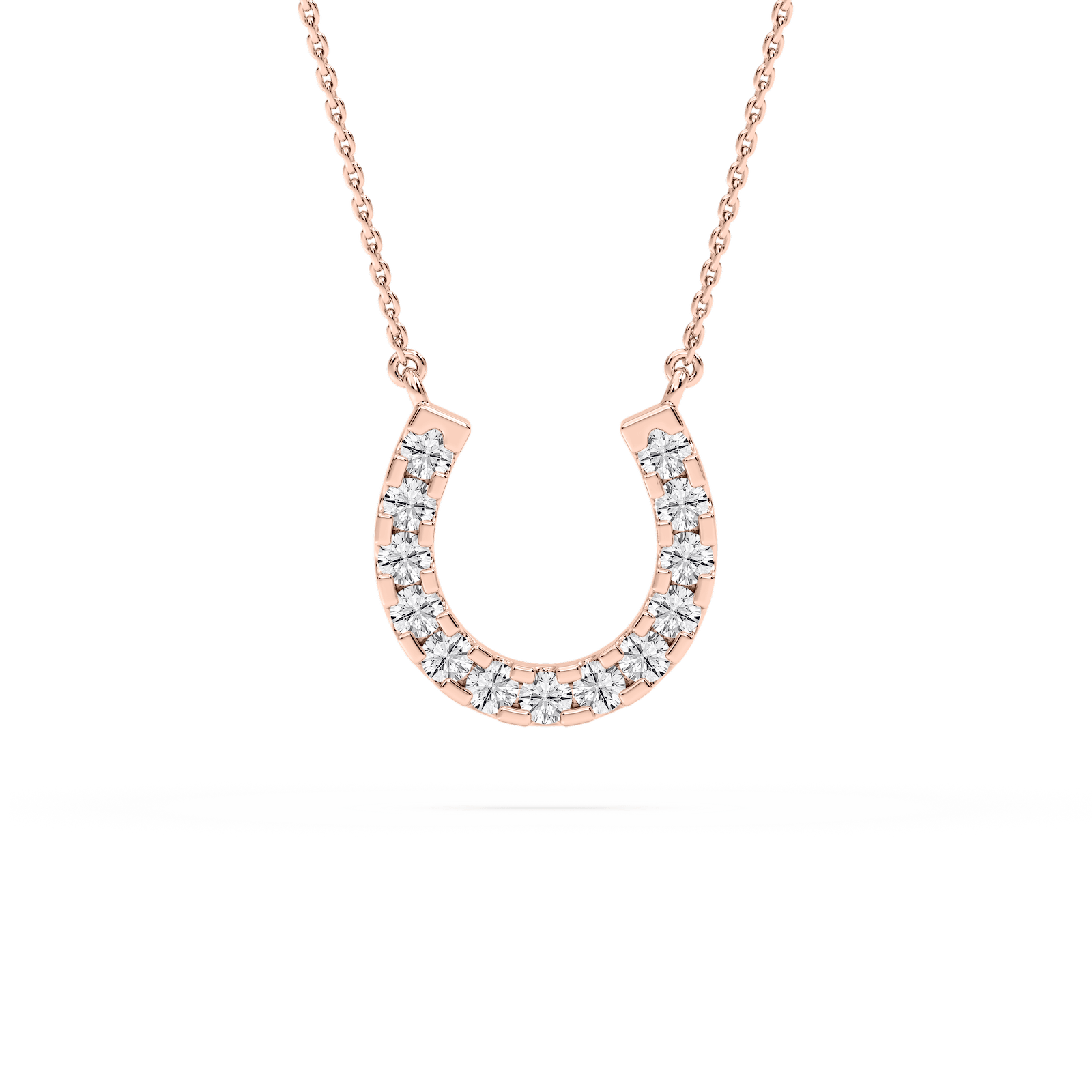 1/10 ctw Round Lab Grown Diamond Horseshoe Pendant – 16 to 18 inches