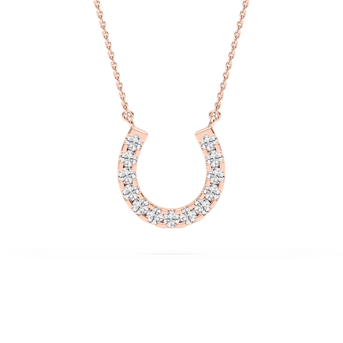 1/10 ctw Round Lab Grown Diamond Horseshoe Pendant – 16 to 18 inches