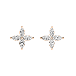1 ³⁄₅ ctw Marquise Lab Grown Diamond Petal Stud Earrings