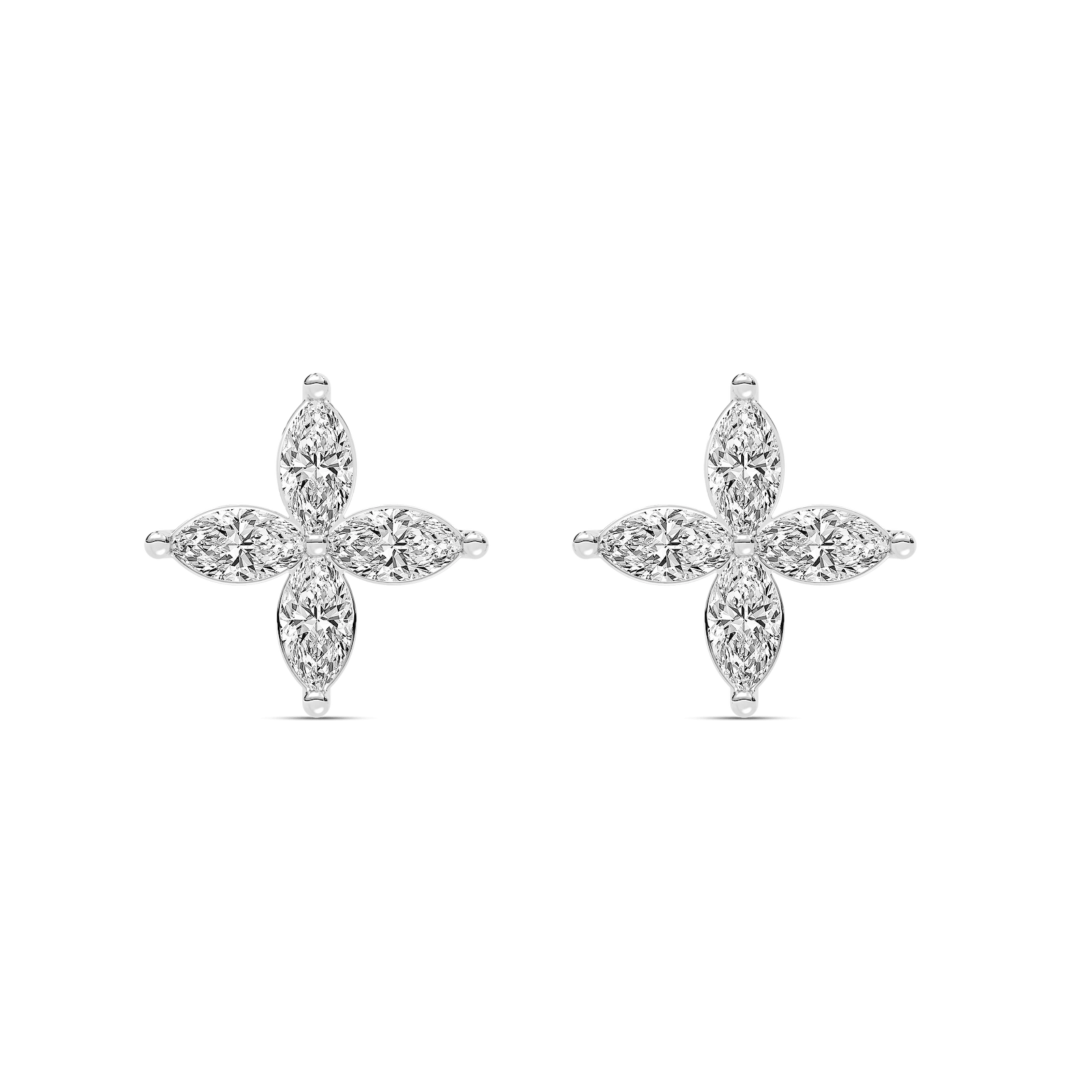 1 ³⁄₅ ctw Marquise Lab Grown Diamond Petal Stud Earrings