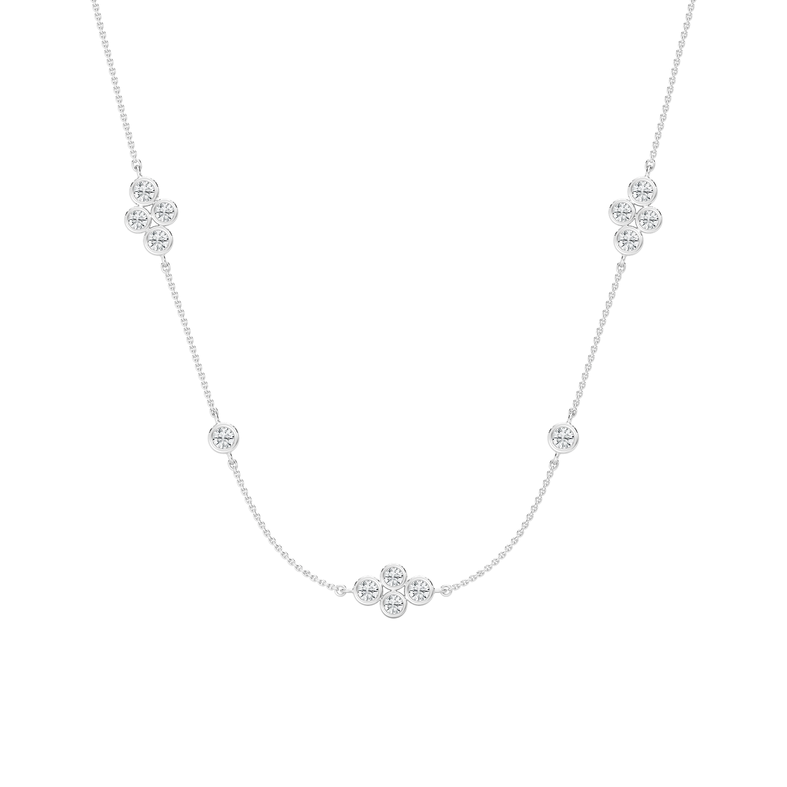 1 ⅝ ctw Round Lab Grown Diamond Station Necklace - 18 Inches