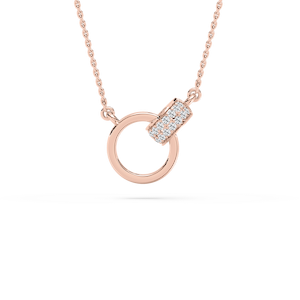 1/5 ctw Round Lab Grown Diamond Modern Interlocking Pendant - 18 Inches