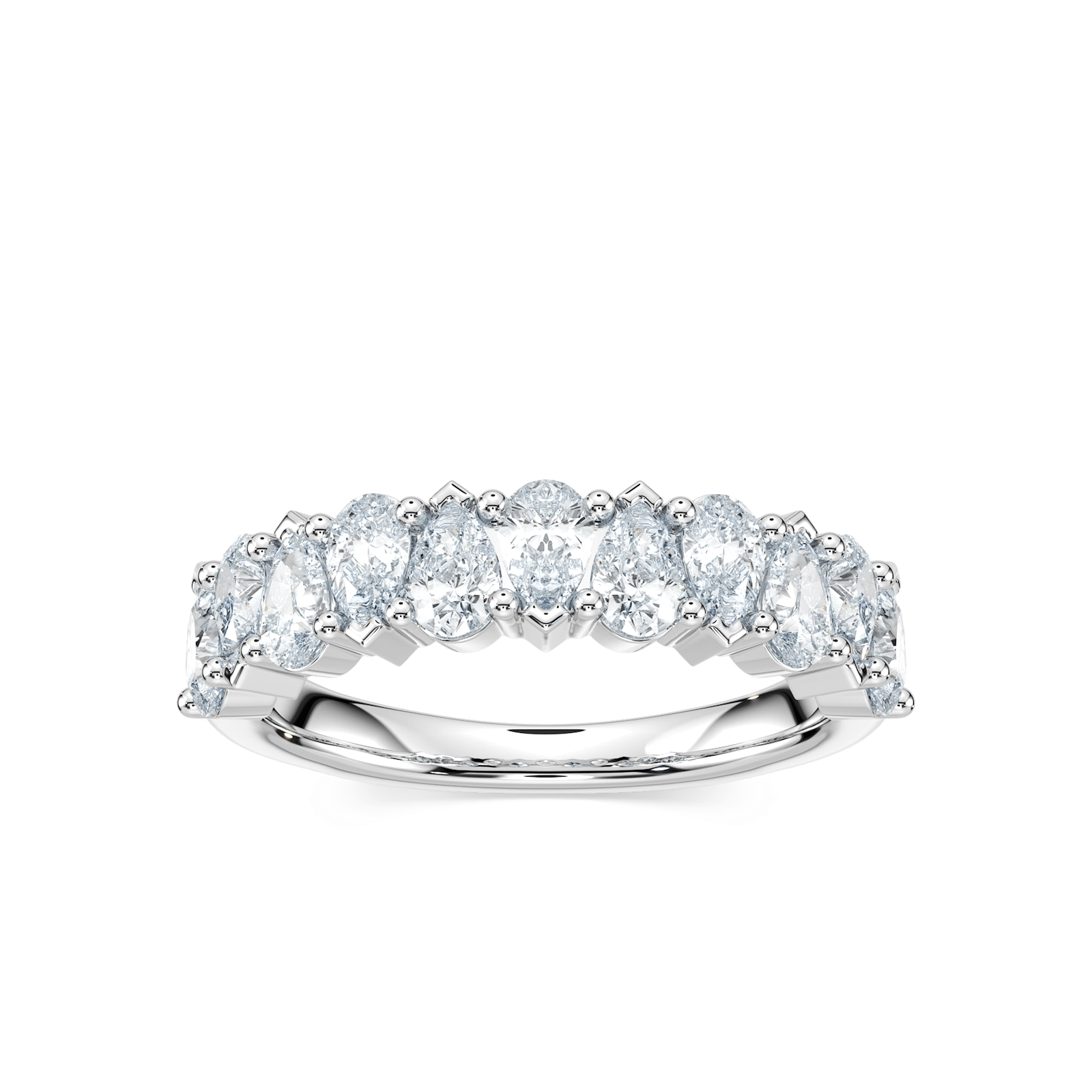 Rowan 1 ½ ctw Pear Lab Grown Diamond Alternating Anniversary Band