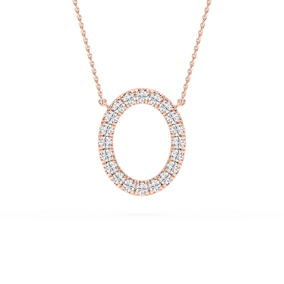 1/6 ctw Oval Lab Grown Diamond Pave Open Square Pendant – 16 to 18 inches