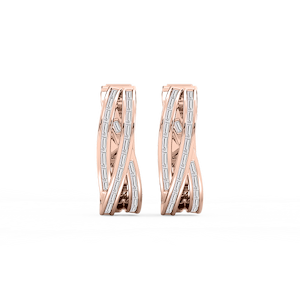 1 ctw Baguette Lab Grown Diamond Channel Set Crossover Hoop Earrings