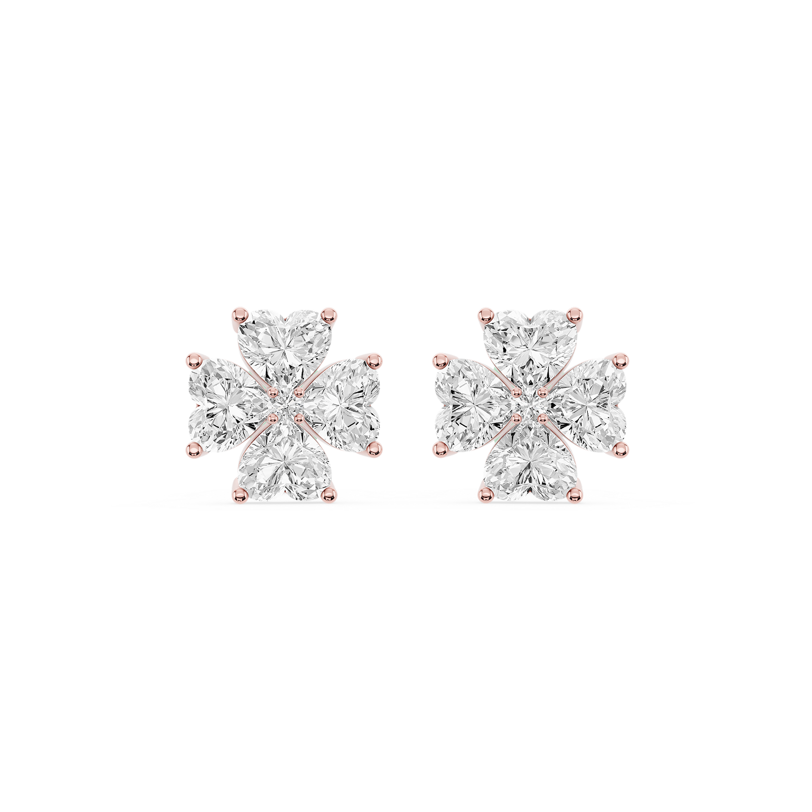 1 ctw Heart Lab Grown Diamond Lucky Heart Stud Earrings