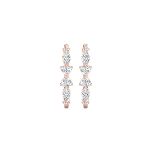 1 ¾ ctw Heart, Round and Marquise Lab Grown Diamond Hoop Earrings