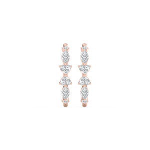 1 ¾ ctw Heart, Round and Marquise Lab Grown Diamond Hoop Earrings