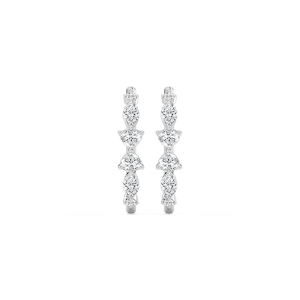 1 ¾ ctw Heart, Round and Marquise Lab Grown Diamond Hoop Earrings