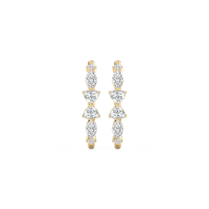 1 ¾ ctw Heart, Round and Marquise Lab Grown Diamond Hoop Earrings