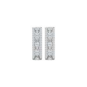 2 ⅝ ctw Oval and Round Lab Grown Diamond Framed Hoop Earrings