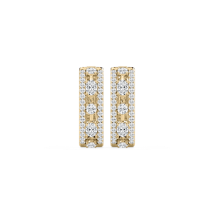 2 ⅝ ctw Oval and Round Lab Grown Diamond Framed Hoop Earrings