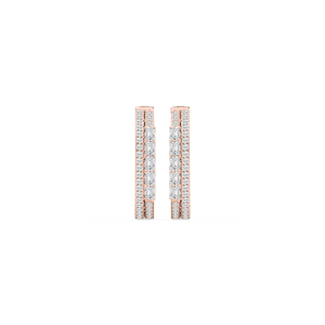 1 ¾ ctw Round and Emerald Lab Grown Diamond Double Row Hoop Earrings