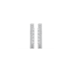 1 ¾ ctw Round and Emerald Lab Grown Diamond Double Row Hoop Earrings