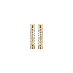 1 ¾ ctw Round and Emerald Lab Grown Diamond Double Row Hoop Earrings