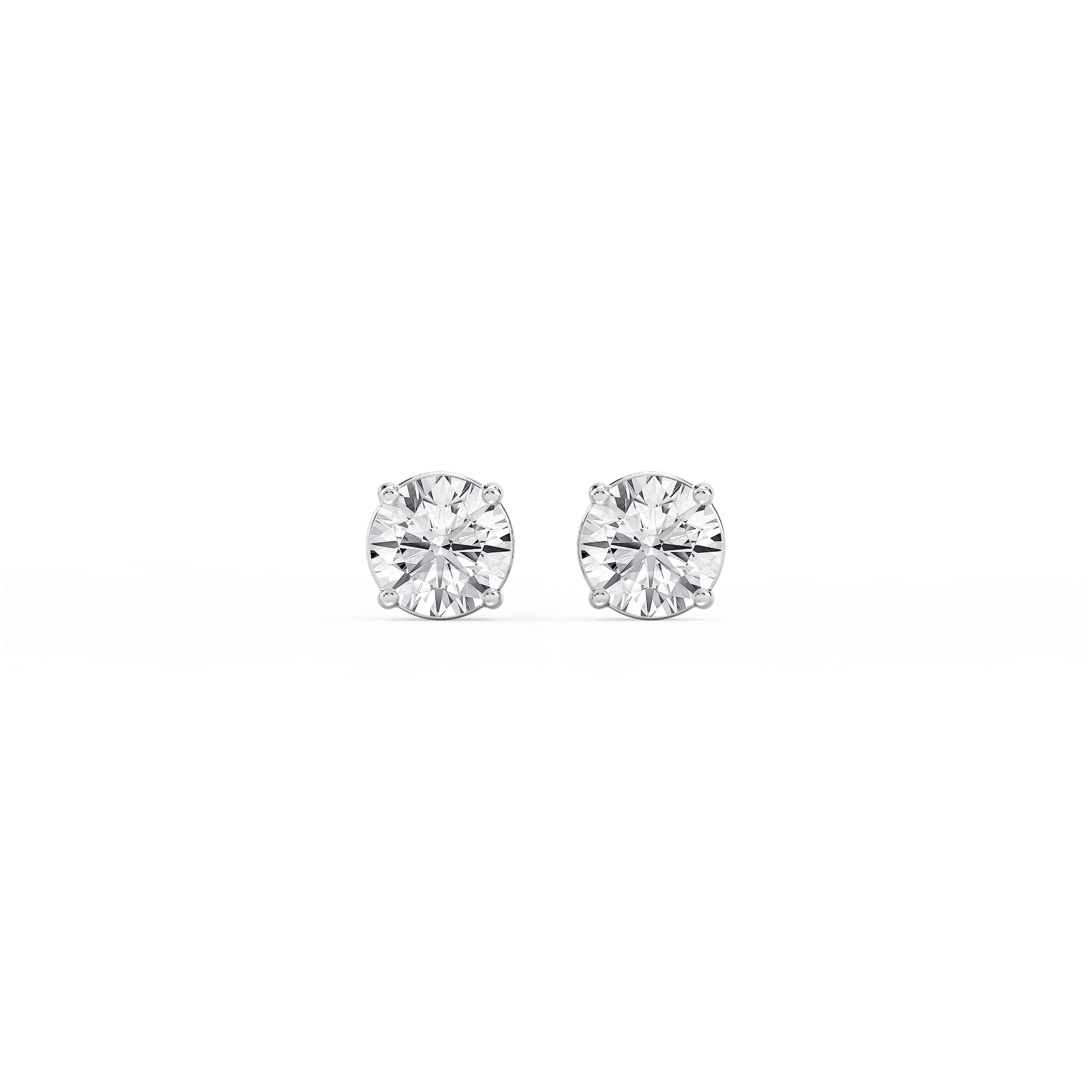 1  ½ ctw Round Lab Grown Diamond Near-Colorless Sterling Silver Four Prong Stud Earrings