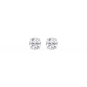 1  ½ ctw Round Lab Grown Diamond Near-Colorless Sterling Silver Four Prong Stud Earrings