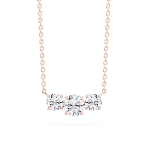 1 ctw Round Lab Grown Diamond Classic Three Stone Pendant - 16-18 Inches