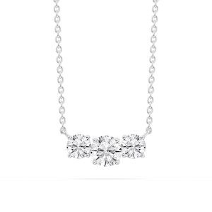 1 ctw Round Lab Grown Diamond Classic Three Stone Pendant - 16 to 18 Inches